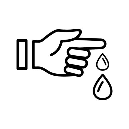 Blood test icon, diabetes, donation, blood drop design for medical service or any use.のイラスト素材