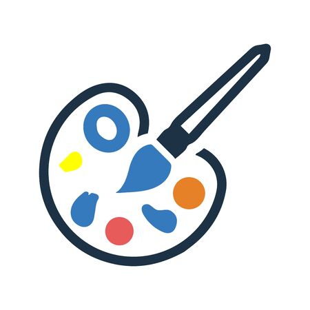 Well organized and fully editable Paintbrush, color palette icon, art, graphic design vector icon for any use like print media, web, stock images, commercial use or any kind of design project.のイラスト素材
