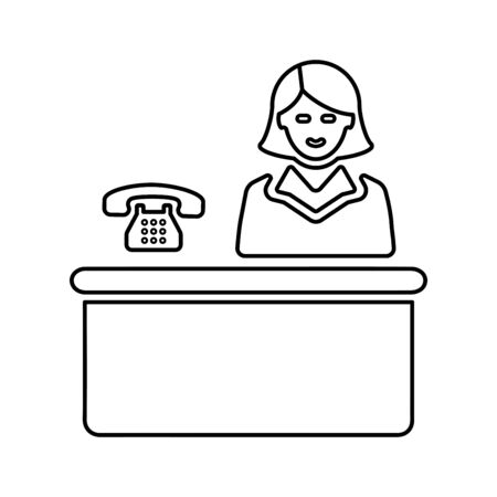 Beautiful design and fully editable Reception, receptionist, desk, lobby, office, service icon for commercial, print media, web or any type of design projects.のイラスト素材