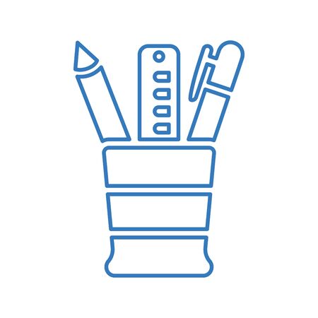 Pen holder icon, stationery container. Use for commercial, print media, web or any type of design projects.のイラスト素材
