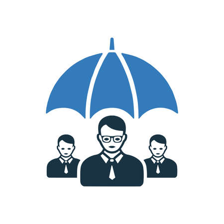 Employee Insurance icon / Job security. Use for commercial, print media, web or any type of design projects.のイラスト素材