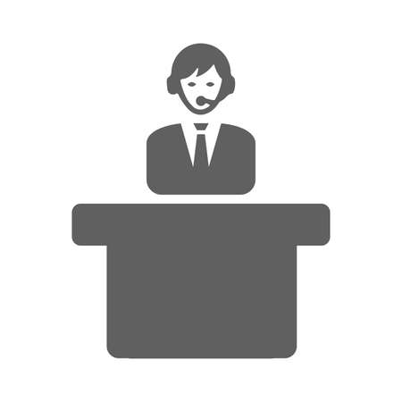 Help desk / Support center icon. Perfect for use in designing and developing websites, presentations, stock images, Promotional Materials, Illustrations or Info graphic or any type of design projects.のイラスト素材