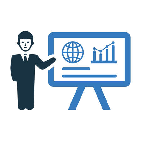 Training, Presentation Icon. Perfect for use in designing and developing websites, printed files and presentations, Promotional Materials or any type of design projects.のイラスト素材