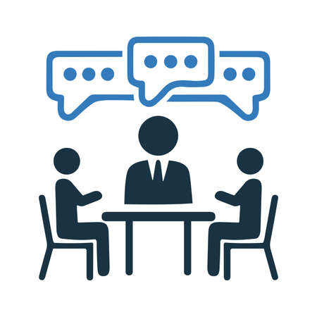 Discuss, meeting icon, vector graphics for various use. Thank you.のイラスト素材