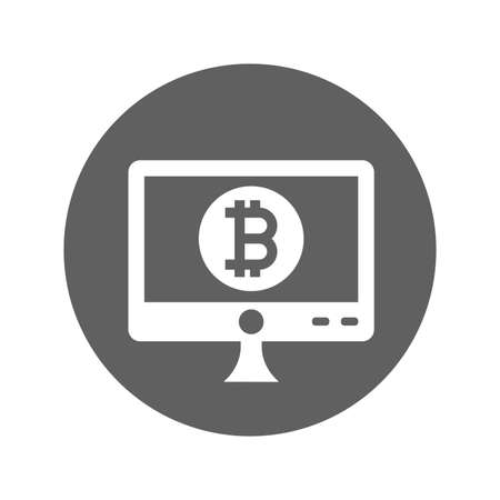 Bitcoin online payment icon. Use for commercial, print media, web or any type of design projects.のイラスト素材