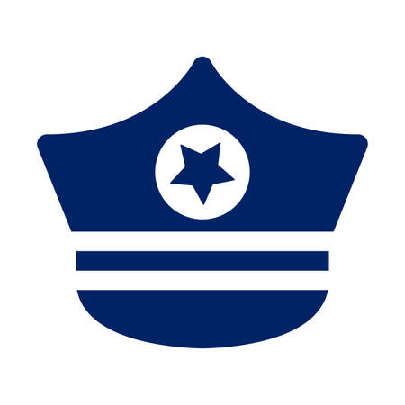 Police hat icon. Creative element design for designing and developing websites, commercial, print media, web or any type of design projects.のイラスト素材