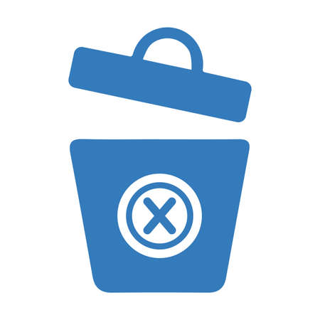 Recycle bin, Trash can icon isolated on white background. Simple vector illustration for graphic and web design.のイラスト素材
