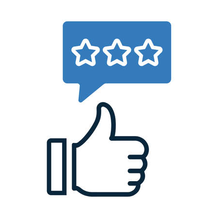 Reviews, rating, feedback icon is isolated on white background. Simple vector illustration for graphic and web design or commercial purposes.のイラスト素材