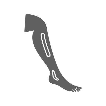 Ankle, foot, leg icon is isolated on white background. Simple vector illustration for graphic and web design or commercial purposes.のイラスト素材