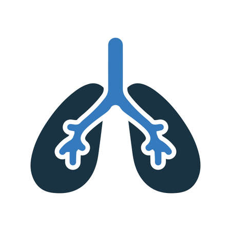 Anatomy, breath, lungs icon is isolated on white background. Simple vector illustration for graphic and web design or commercial purposes.のイラスト素材