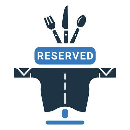 Restaurant, reserved table icon is use in designing and developing websites, commercial, print media, web or any type of design project.のイラスト素材