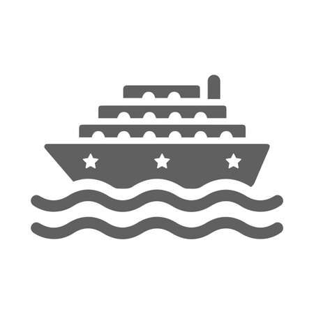 Cruise, ship icon is isolated on white background.のイラスト素材