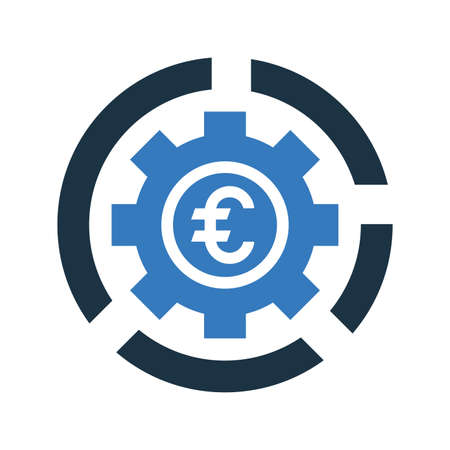 Configuration, euro settings icon. Perfect for use in designing and developing websites, printed files and presentations, Promotional Materials, Illustrations or any type of design project.のイラスト素材