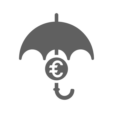 Insurance, umbrella , euro security icon. Perfect for use in designing and developing websites, printed files and presentations, Promotional Materials, Illustrations or any type of design project.のイラスト素材