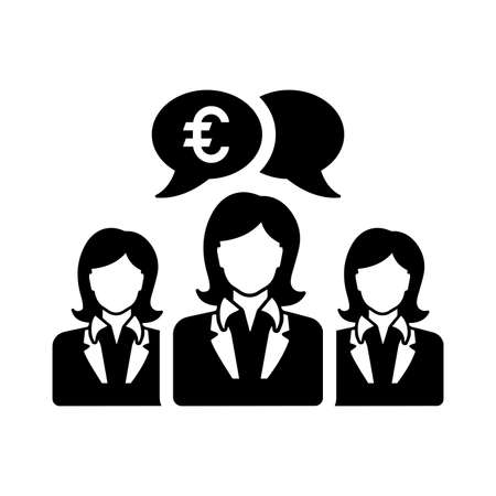 Euro thinking users icon. Well organized and editable Vector design using in commercial purposes, print media, web or any type of design projects.のイラスト素材