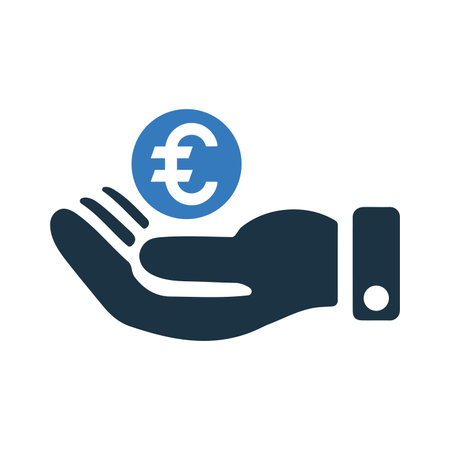 Hand money, Euro payment line icon. Well organized and editable Vector design using in commercial purposes, print media, web or any type of design projects.のイラスト素材