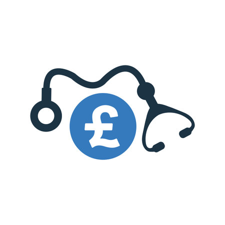 Pound sterling, medical business icon. Beautiful design and fully editable vector for commercial, print media, web or any type of design projects.のイラスト素材