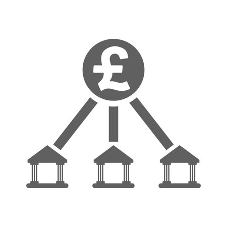 Pound sterling bank organization icon. Well organized and editable Vector design using in commercial purposes, print media, web or any type of design projects.のイラスト素材
