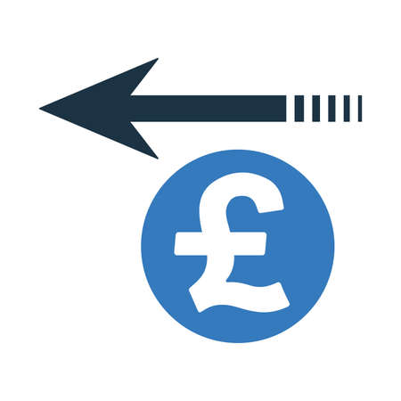 Back arrow, business, pound sterling, cash back icon. Well organized and editable Vector design using in commercial purposes, print media, web or any type of design projects.のイラスト素材