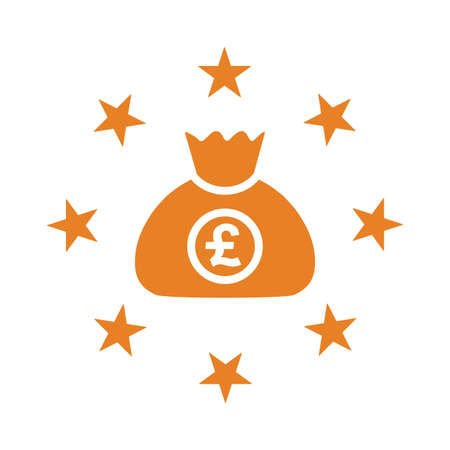 Wealth, Pound sterling bag icon. Beautiful design and fully editable vector for commercial use, printed files and presentations, Promotional Materials, web or any type of design project.のイラスト素材