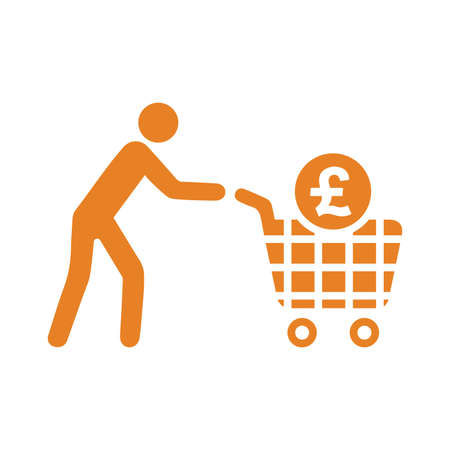 Pound sterling basket icon. Well organized and editable Vector design using in commercial purposes, print media, web or any type of design projects.のイラスト素材