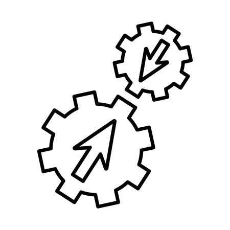 Connect gears, integration process, system settings icon is isolated on white background. Simple vector illustration for graphic and web design or commercial purposes.のイラスト素材