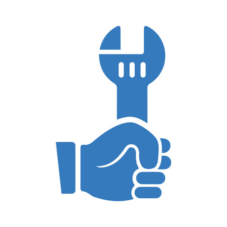 Service, hand, support, work tools icon - Perfect use for print media, web, stock images, commercial use or any kind of design project. Vector illustration.のイラスト素材