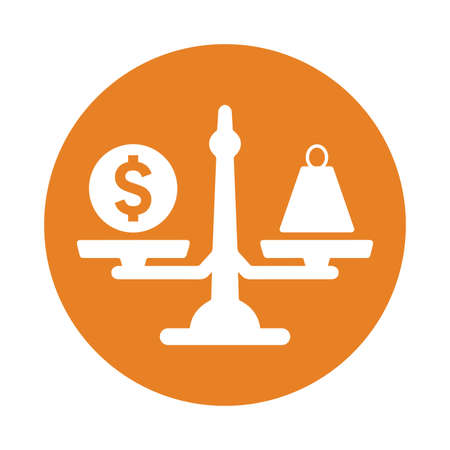 Commerce, scales icon is isolated on white background. Use for graphic and web design or commercial purposes. Vector EPS file.のイラスト素材