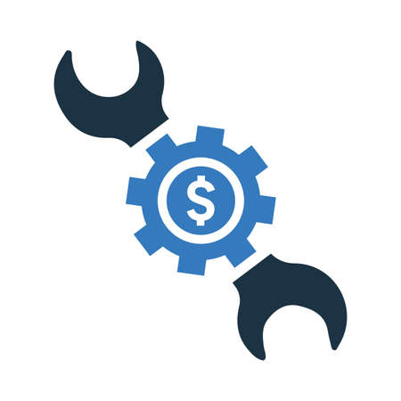 Application tools, financial gears icon - Use for commercial purposes, print media, web or any type of design projects. Vector EPS file.のイラスト素材
