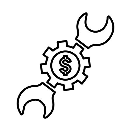 Application tools, financial gears icon - Use for commercial purposes, print media, web or any type of design projects. Vector EPS file.のイラスト素材