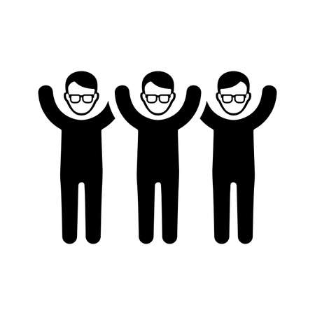 People, hands up icon - Use for commercial purposes, print media, web or any type of design projects. Vector EPS file.のイラスト素材