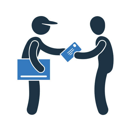 Male figure, postman icon - Vector EPS file. Perfect use for print media, web, stock images, commercial use or any kind of design project.のイラスト素材