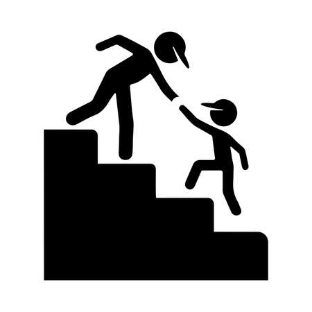 Stair steps, help icon - Simple editable vector file.のイラスト素材