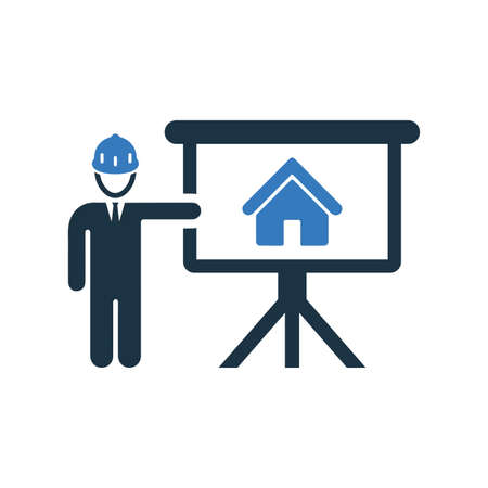 Building, concept, presentation icon - Use for commercial purposes, print media, web or any type of design projects. Vector file.のイラスト素材