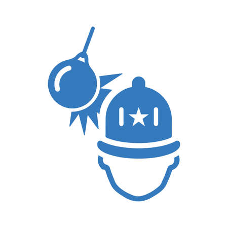 Bomb, helmet, danger icon - Simple editable vector file.のイラスト素材