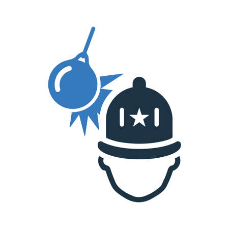 Bomb, helmet, danger icon - Simple editable vector file.のイラスト素材