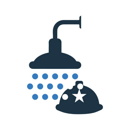 Helmet, shower icon - Simple editable vectorのイラスト素材