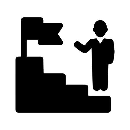 Business, career, growth icon is isolated on white background. Use for graphic and web design or commercial purposes. Vector EPS file.のイラスト素材