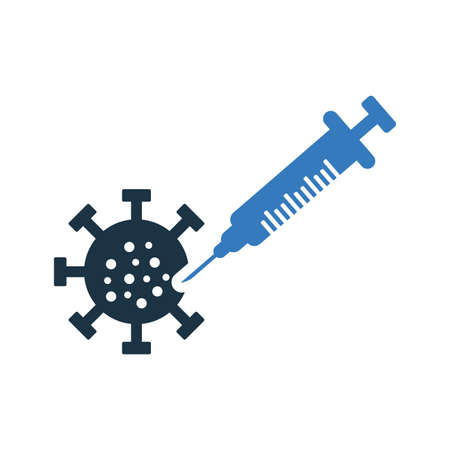 Coronavirus, vaccine icon - Vector EPS file. Perfect use for print media, web, stock images, commercial use or any kind of design project.のイラスト素材
