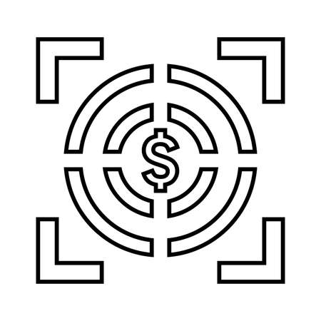 Business, goal, target icon is isolated on white background. Use for graphic and web design or commercial purposes. Vector EPS file.のイラスト素材