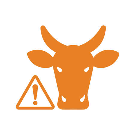 Agriculture, alert, cow warning icon. Beautiful design and fully editable vector for commercial use, printed files and presentations, Promotional Materials, web or any type of design project.のイラスト素材