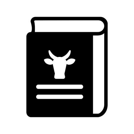 Cattle learning book icon is isolated on white background. Simple vector illustration for graphic and web design or commercial purposes.のイラスト素材