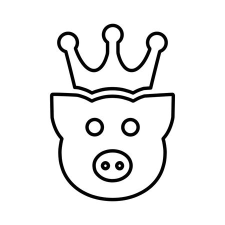 Crown, king pig, swine icon - Perfect use for print media, web, stock images, commercial use or any kind of design project.のイラスト素材