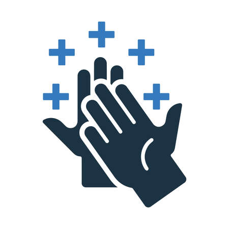 Clean, hands icon is isolated on white background. Use for graphic and web design or commercial purposes. Vector EPS file.のイラスト素材