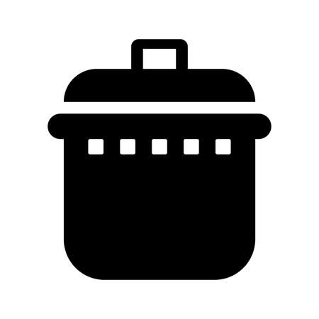 Cook, hot, pot icon is isolated on white background. Use for graphic and web design or commercial purposes. Vector EPS file.のイラスト素材