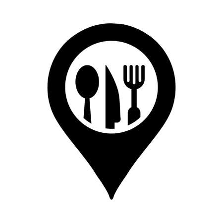 Food, fork, location icon - Simple editable vector EPS file.のイラスト素材
