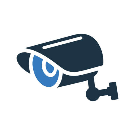 Camera, surveillance icon is isolated on white background. Use for graphic and web design or commercial purposes. Vector EPS file.のイラスト素材