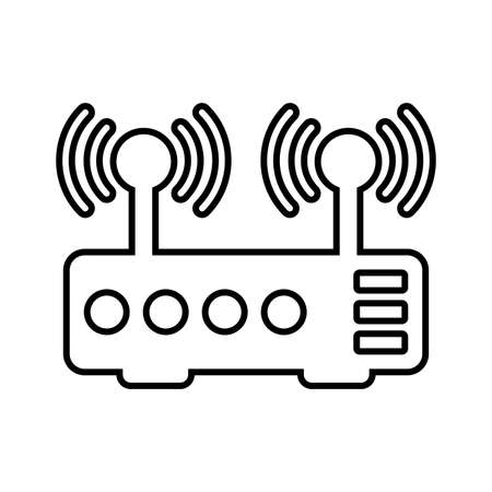 Connection, router, wifi icon is isolated on white background. Use for graphic and web design or commercial purposes. Vector EPS file.のイラスト素材