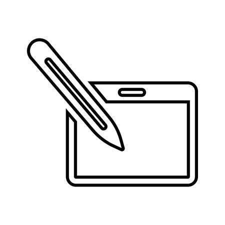 Design, draw, tablet icon is isolated on white background. Use for graphic and web design or commercial purposes. Vector EPS file.のイラスト素材