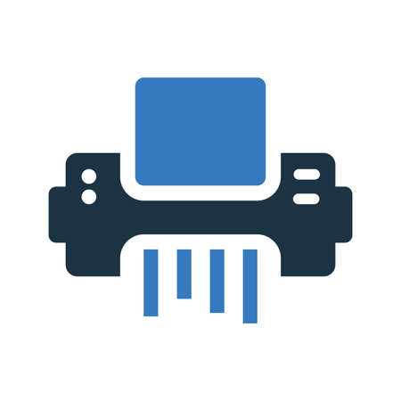 Classified, paper, shredder icon is isolated on white background. Use for graphic and web design or commercial purposes. Vector EPS file.のイラスト素材